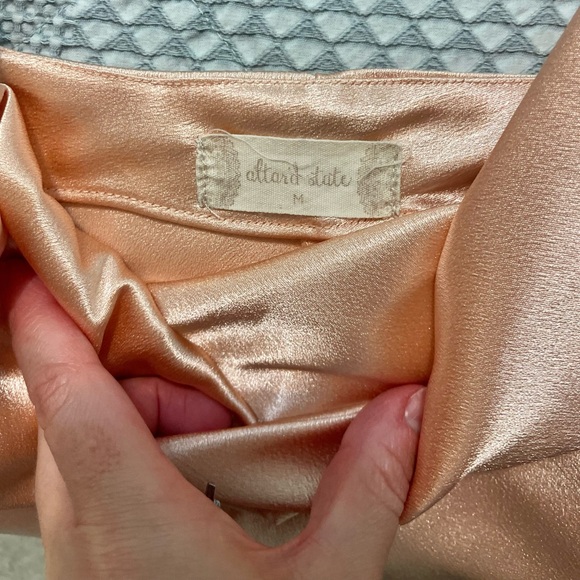 Altar’d State Coral Carlotta Satin Slip Dress - Picture 5 of 5